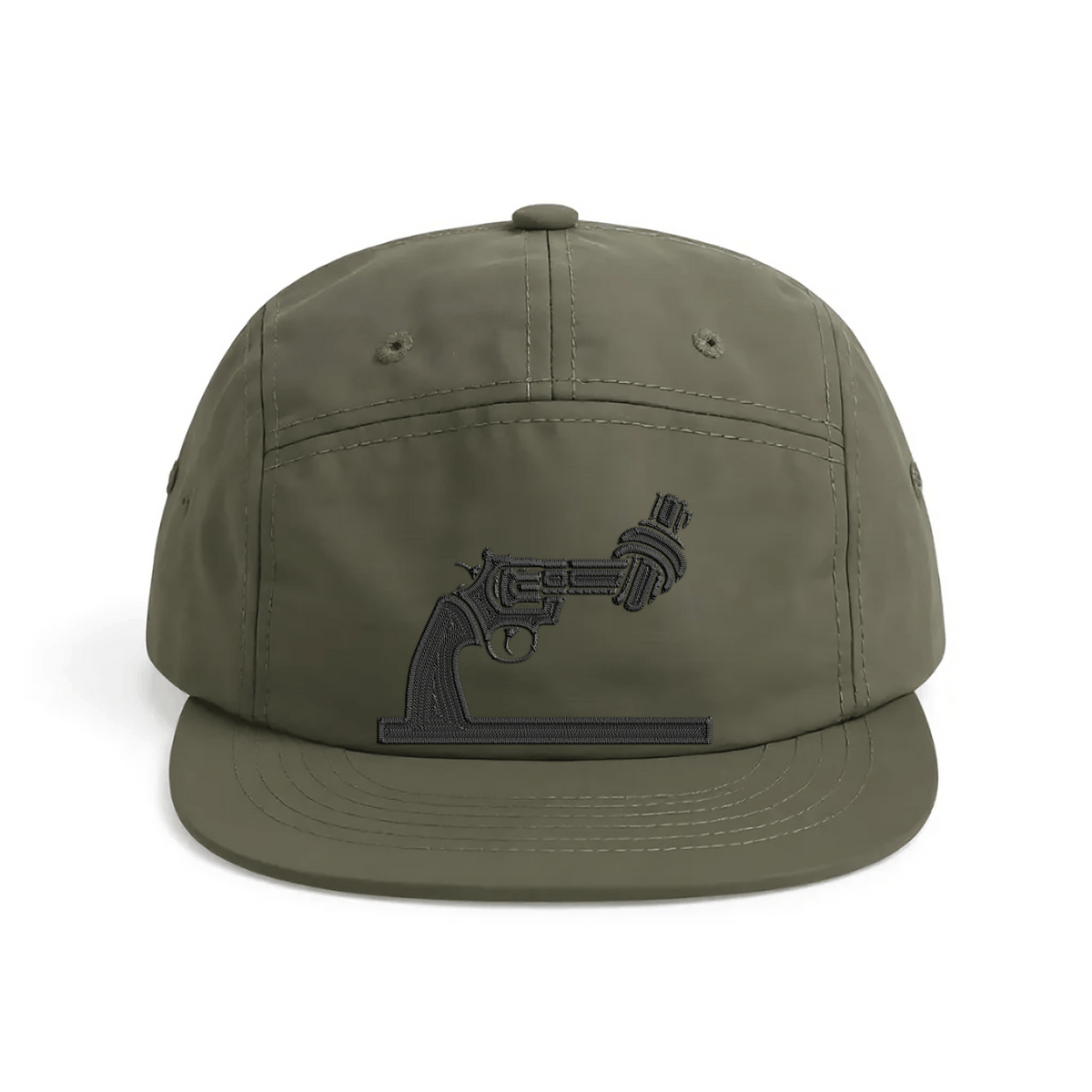 Non-Violence Project Black Knotted Gun Embroidered Camper Cap