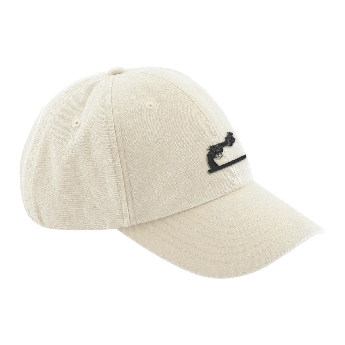 Non-Violence Project Black Knotted Gun Embroidered Low-Profile Vintage Cap