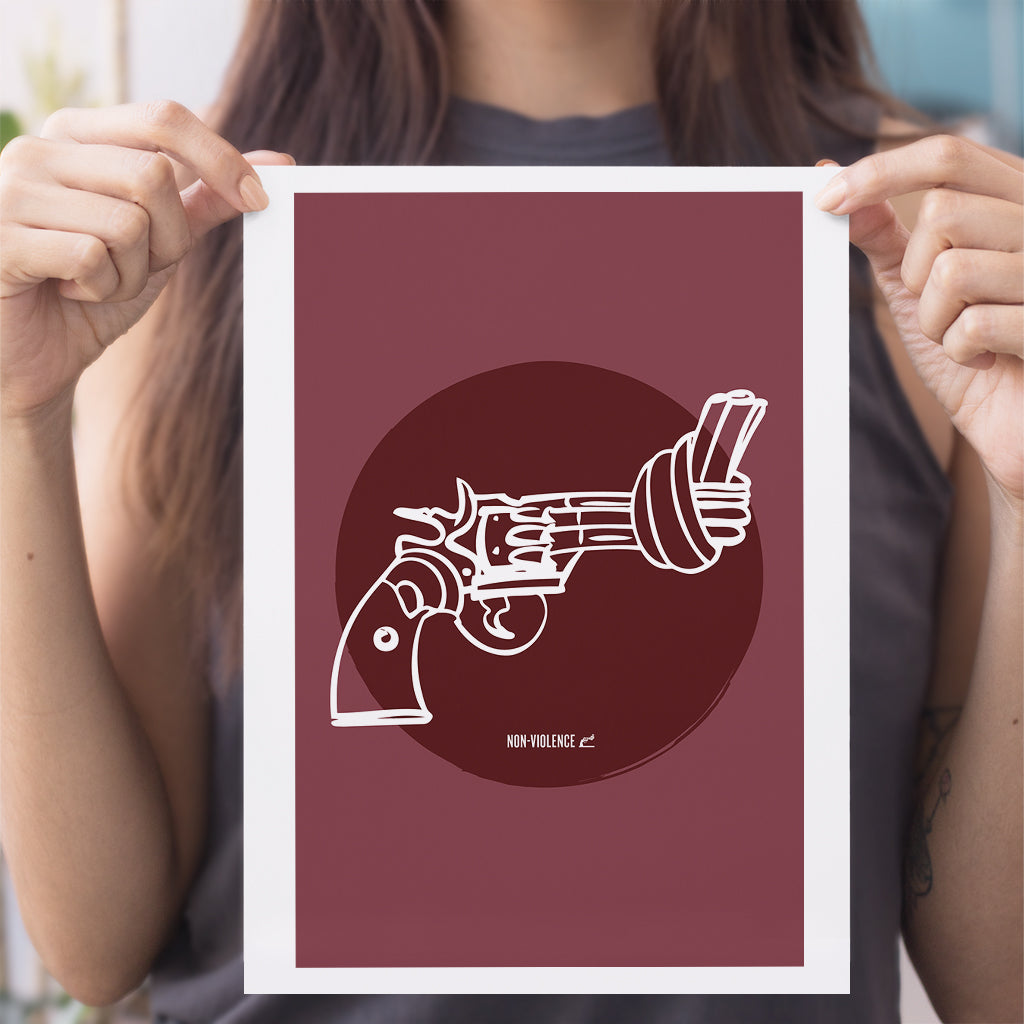 Non-Violence Project Knotted Gun Circle A4 Print