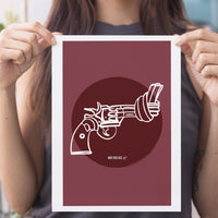 Non-Violence Project Knotted Gun Circle A4 Print