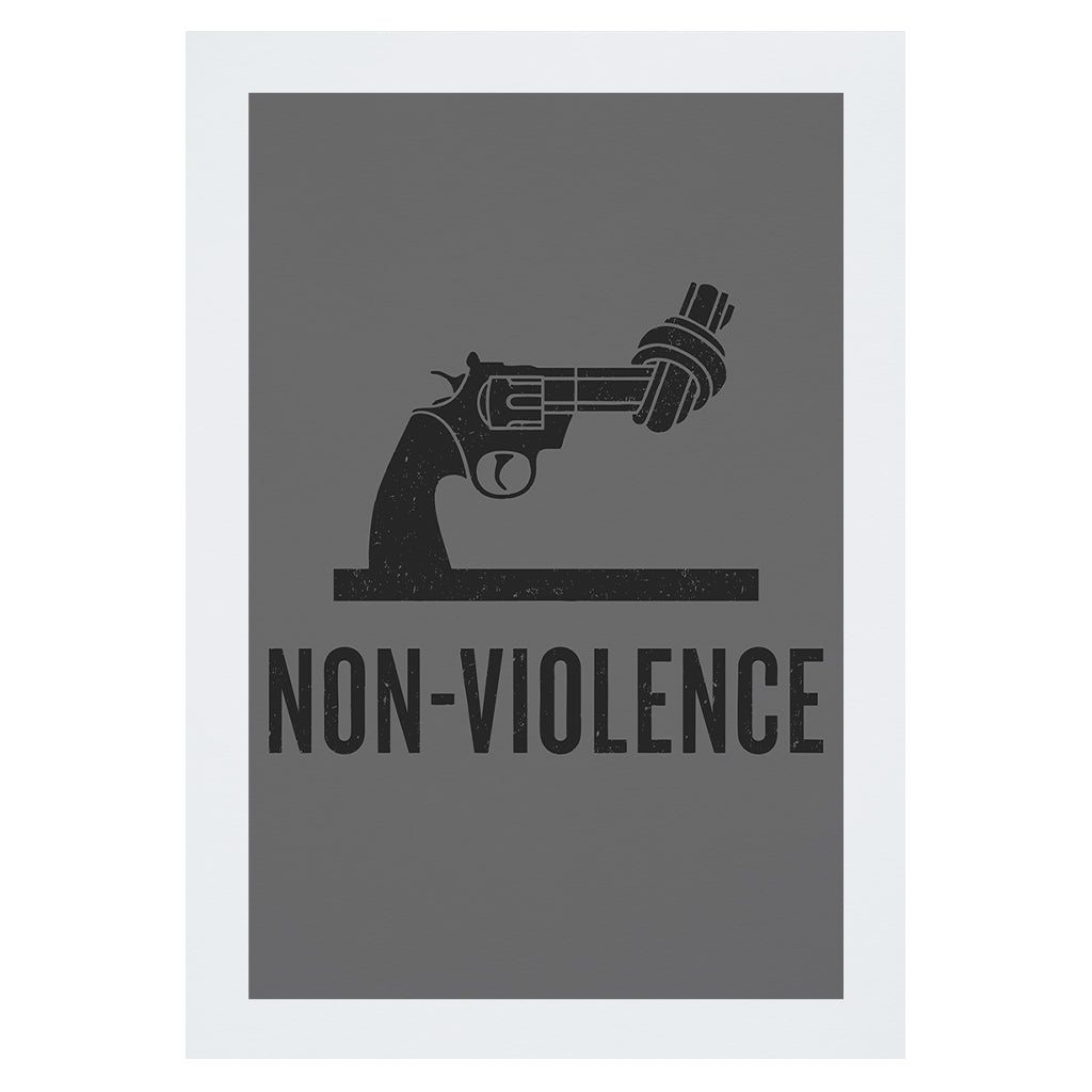 Non-Violence Project Dsitressed Knotted Gun A4 Print-Non-Violence-Shop