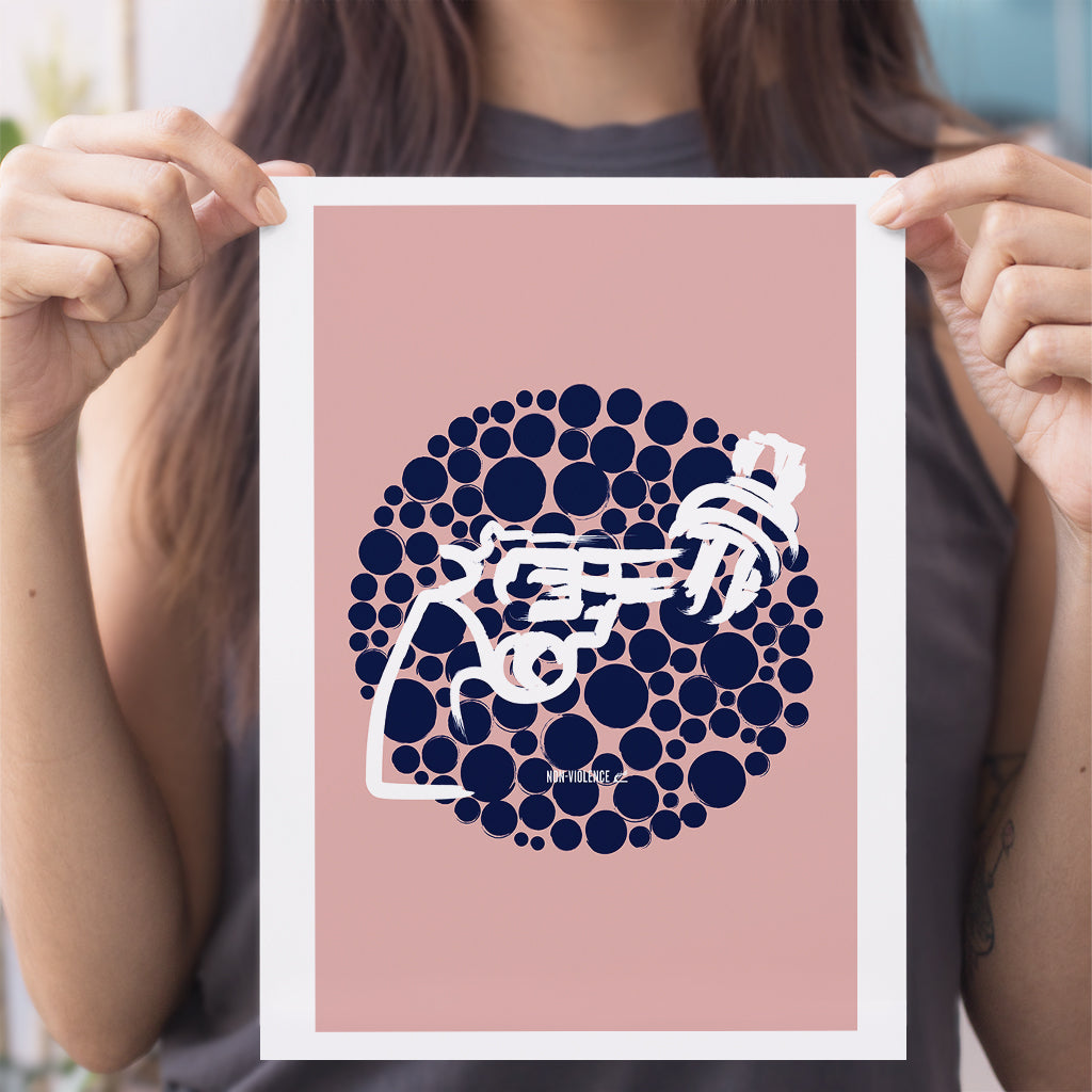 Non-Violence Project Knotted Gun Dots A4 Print