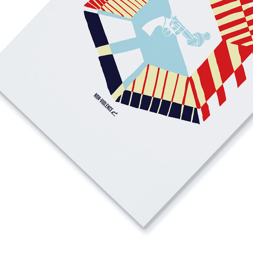 Non-Violence Project Stripe Knotted Gun A4 Print
