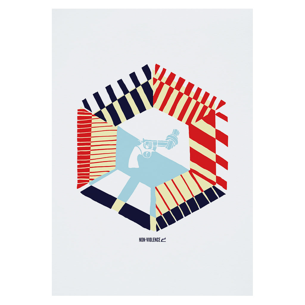Non-Violence Project Stripe Knotted Gun A4 Print