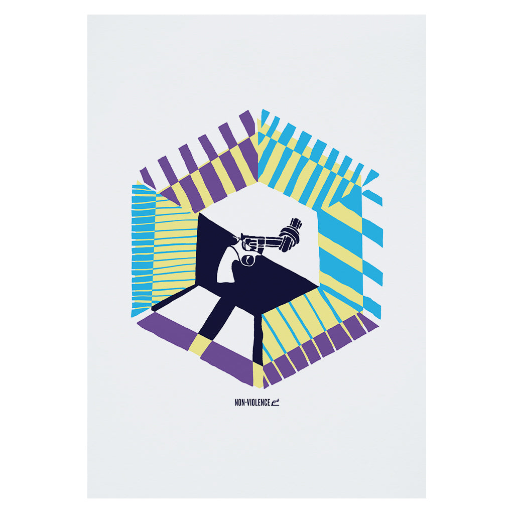 Non-Violence Project Stripe Knotted Gun A4 Print