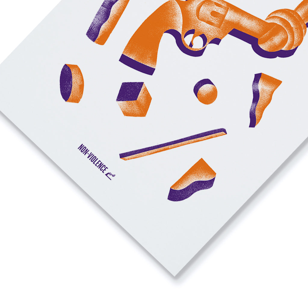 Non-Violence Project Knotted Gun Shapes A4 Print