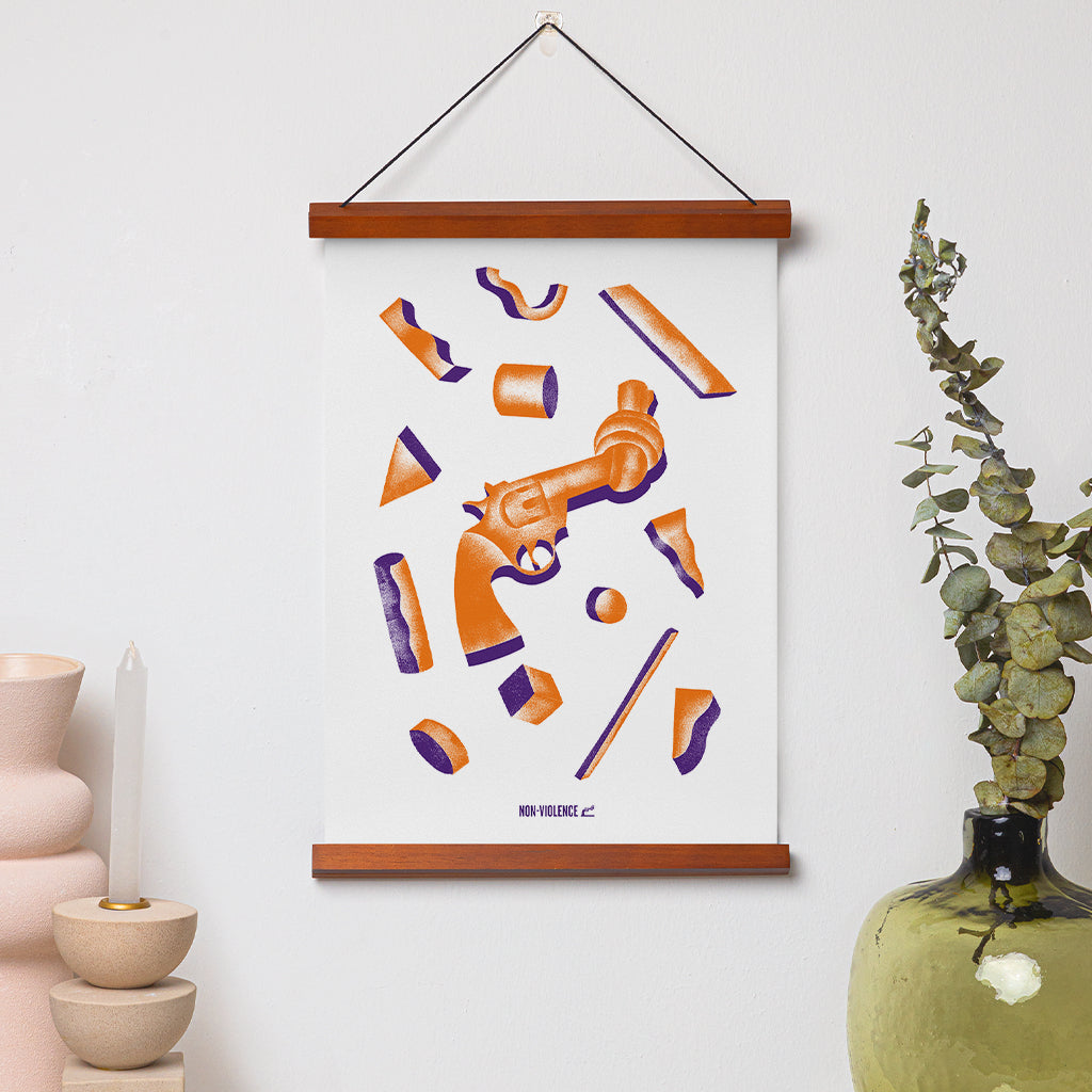 Non-Violence Project Knotted Gun Shapes A4 Print