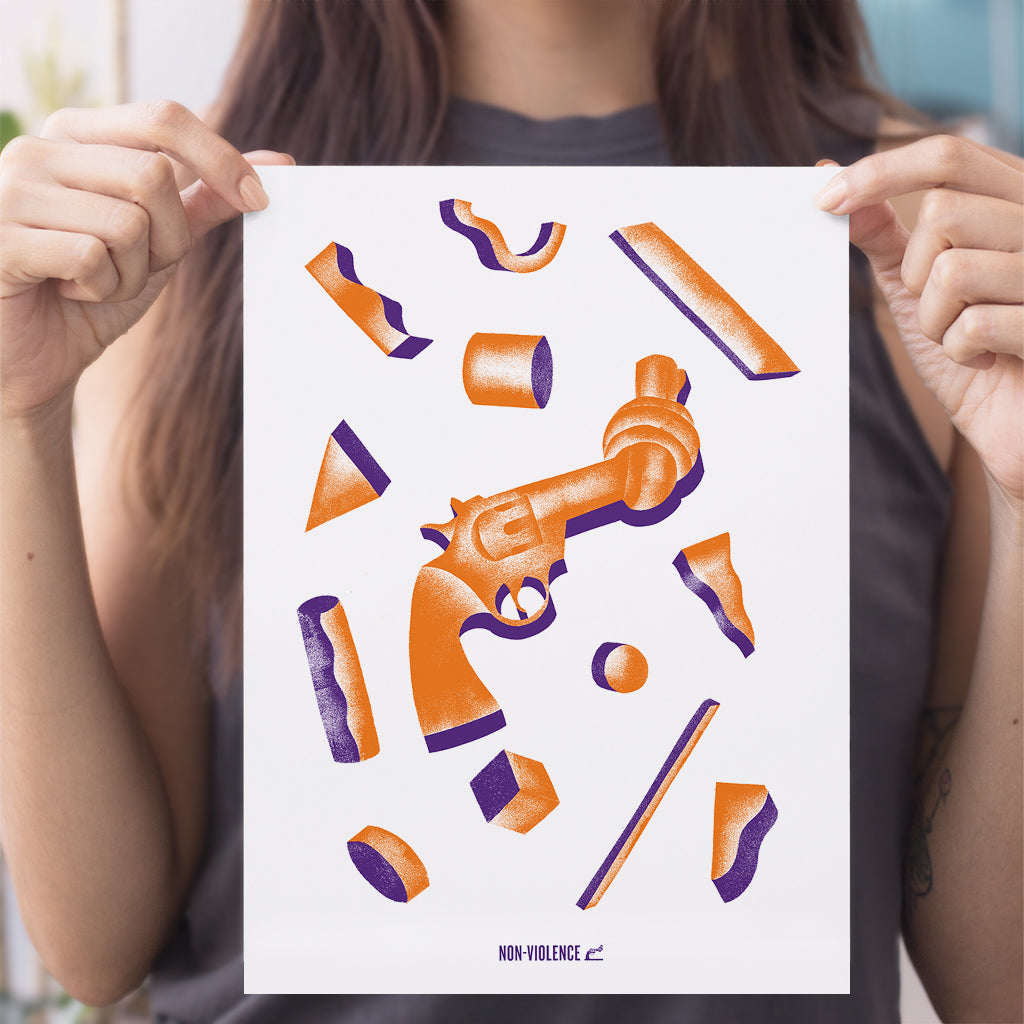 Non-Violence Project Knotted Gun Shapes A4 Print
