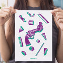 Non-Violence Project Knotted Gun Shapes A4 Print