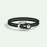 IMAGINE BRACELET / BLACK LEATHER-Non-Violence-Shop