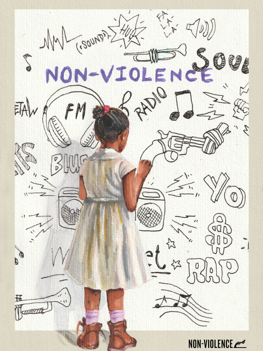 Art for peace print by Non-Violence ambassador Shai Dahan.