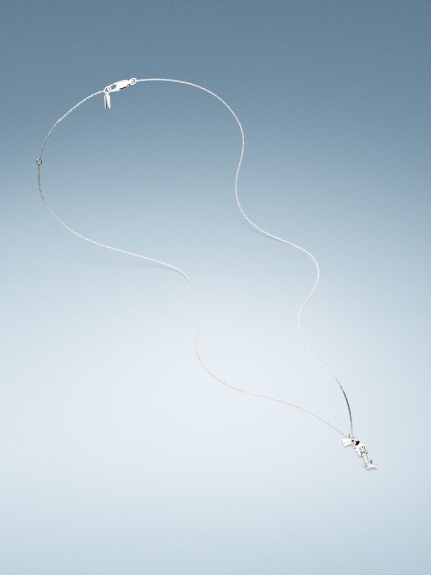 Vacier Chain Necklace Silver for Women with the Non-Violence Knotted Gun pendant
